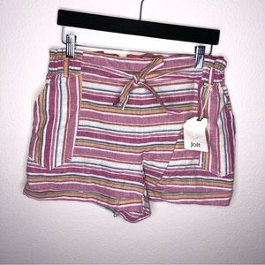 New with tags Jolt High waist pink striped shorts